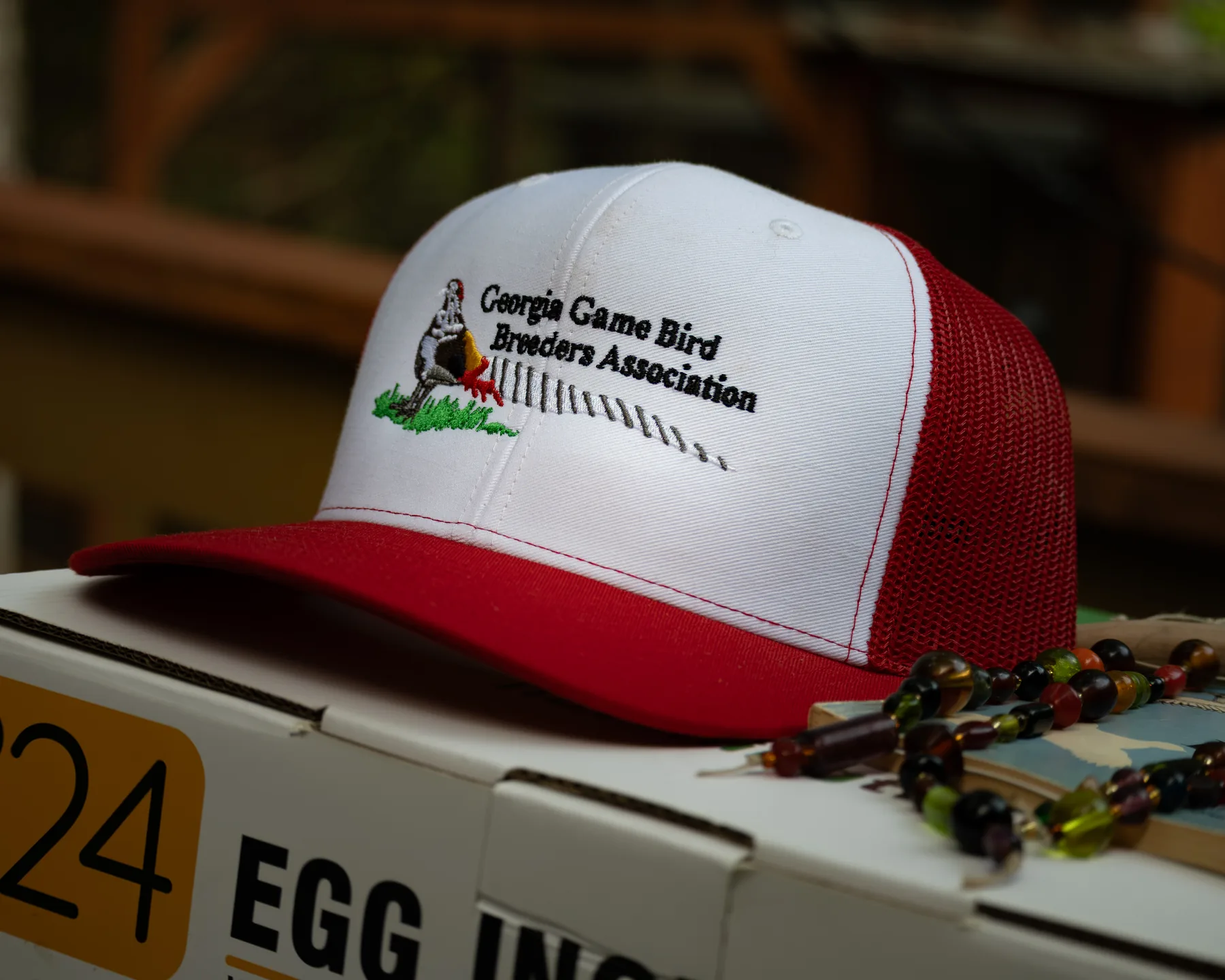 Georgia Game Bird Breeders Association hat photographed at a member gathering